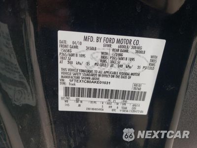 Zdjęcie 12 z 12 samochodu: 2010 FORD F150 SUPER CAB VIN:1FTEX1C80AKE01031 - miniatura