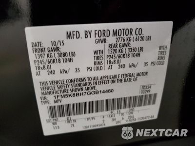 Zdjęcie 13 z 15 samochodu: 2016 FORD EXPLORER VIN:1FM5K8BH7GGB14480 - miniatura
