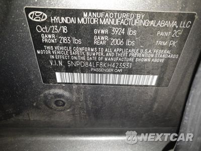Zdjęcie 12 z 12 samochodu: 2019 HYUNDAI ELANTRA SEL VIN:5NPD84LF8KH423531 - miniatura