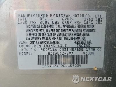 Zdjęcie 12 z 12 samochodu: 2014 NISSAN SENTRA S VIN:3N1AB7AP2EL659004 - miniatura