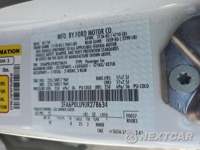 Zdjęcie 12 z 13 samochodu: 2018 FORD FUSION SE HYBRID VIN:3FA6P0LU9JR278634 - miniatura