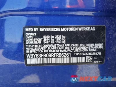 Zdjęcie 23 z 28 samochodu: 2024 BMW I4 XDRIVE 40 VIN:WBY83FB09RFR86261 - miniatura