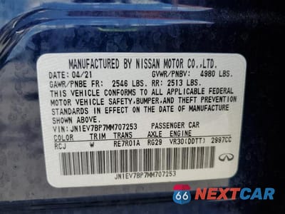 Zdjęcie 12 z 12 samochodu: 2021 INFINITI Q50 LUXE VIN:JN1EV7BP7MM707253 - miniatura