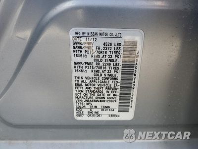 Zdjęcie 13 z 13 samochodu: 2013 NISSAN ROGUE S VIN:JN8AS5MV4DW120974 - miniatura