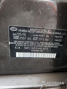 Zdjęcie 14 z 14 samochodu: 2017 HYUNDAI SONATA SE VIN:5NPE24AF0HH476113 - miniatura