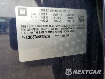 Zdjęcie 12 z 13 samochodu: 2017 CHEVROLET MALIBU LS VIN:1G1ZB5ST4HF255337 - miniatura