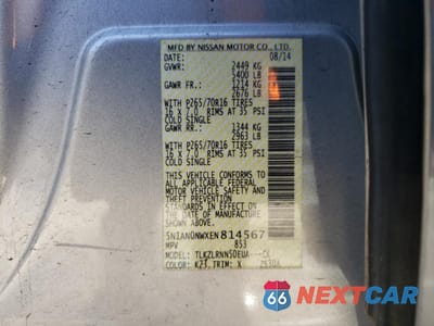 Zdjęcie 15 z 15 samochodu: 2014 NISSAN XTERRA X VIN:5N1AN0NWXEN814567 - miniatura