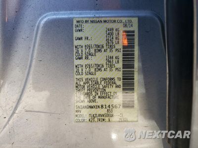 Zdjęcie 15 z 15 samochodu: 2014 NISSAN XTERRA X VIN:5N1AN0NWXEN814567 - miniatura
