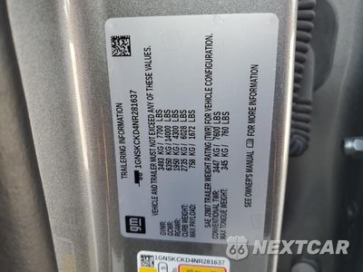 Zdjęcie 13 z 15 samochodu: 2022 CHEVROLET SUBURBAN K1500 LT VIN:1GNSKCKD4NR281637 - miniatura