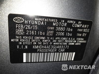 Zdjęcie 12 z 12 samochodu: 2016 HYUNDAI ELANTRA SE VIN:KMHDH4AE3GU483171 - miniatura