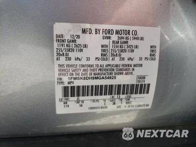Zdjęcie 13 z 15 samochodu: 2021 FORD EXPLORER XLT VIN:1FMSK8DH9MGA54925 - miniatura