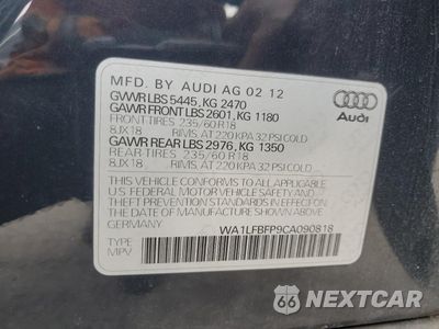 Zdjęcie 14 z 14 samochodu: 2012 AUDI Q5 PREMIUM PLUS VIN:WA1LFBFP9CA090818 - miniatura