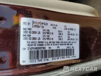 Zdjęcie 13 z 13 samochodu: 2003 CHRYSLER TOWN & COUNTRY VIN:2C4GP24R63R297963 - miniatura