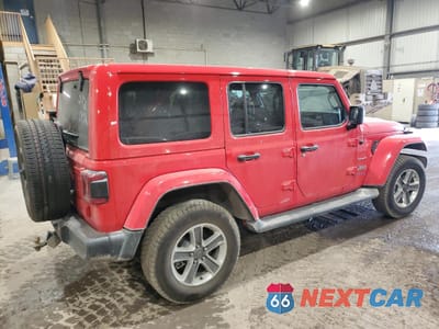 Trzecie zdjęcie samochodu z tyłu: 2022 JEEP WRANGLER UNLIMITED SAHARA 4XE VIN:1C4JJXP69NW119609 - miniatura
