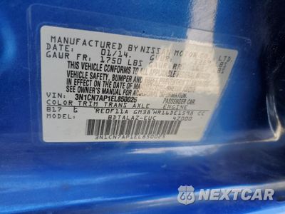 Zdjęcie 12 z 12 samochodu: 2014 NISSAN VERSA S VIN:3N1CN7AP1EL850025 - miniatura