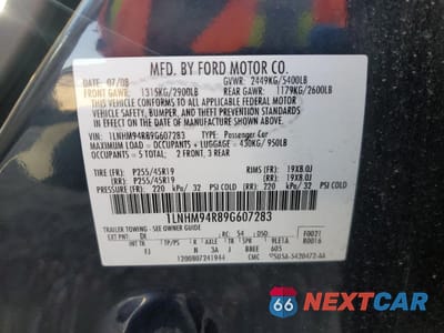 Zdjęcie 12 z 14 samochodu: 2009 LINCOLN MKS VIN:1LNHM94R89G607283 - miniatura