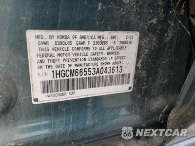 Zdjęcie 12 z 12 samochodu: 2003 HONDA ACCORD EX VIN:1HGCM66553A043613 - miniatura