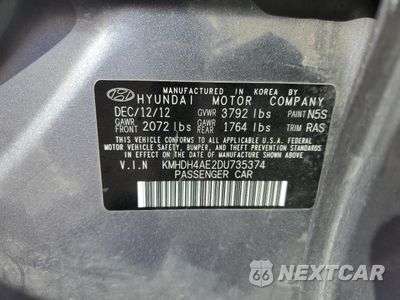 Zdjęcie 14 z 14 samochodu: 2013 HYUNDAI ELANTRA GLS VIN:KMHDH4AE2DU735374 - miniatura