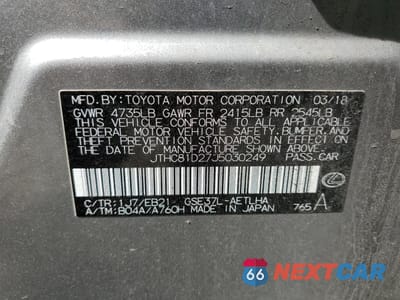 Zdjęcie 13 z 16 samochodu: 2018 LEXUS IS 300 VIN:JTHC81D27J5030249 - miniatura