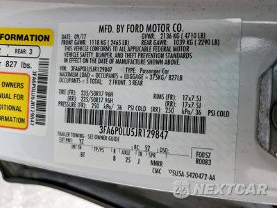 Zdjęcie 12 z 12 samochodu: 2018 FORD FUSION SE HYBRID VIN:3FA6P0LU5JR129847 - miniatura