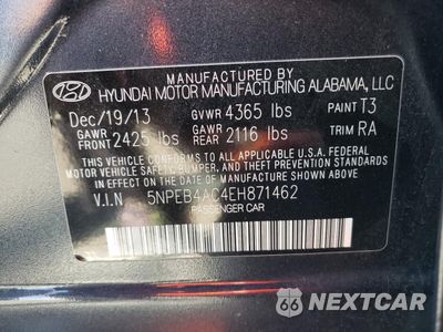 Zdjęcie 12 z 12 samochodu: 2014 HYUNDAI SONATA GLS VIN:5NPEB4AC4EH871462 - miniatura