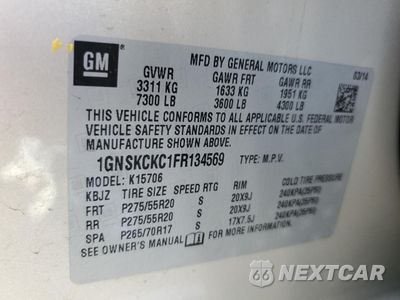 Zdjęcie 15 z 15 samochodu: 2015 CHEVROLET TAHOE K1500 LTZ VIN:1GNSKCKC1FR134569 - miniatura