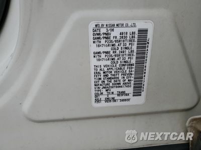Zdjęcie 13 z 13 samochodu: 2006 NISSAN MURANO SL VIN:JN8AZ08T66W417450 - miniatura