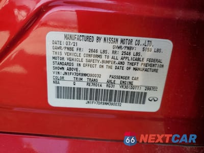 Zdjęcie 12 z 15 samochodu: 2022 INFINITI Q50 RED SPORT 400 VIN:JN1FV7DR9NM390032 - miniatura