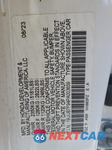 Zdjęcie 12 z 15 samochodu: 2023 ACURA TLX TYPE S VIN:19UUB7F94PA003659 - miniatura