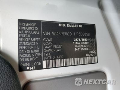 Zdjęcie 13 z 15 samochodu: 2017 MERCEDES-BENZ SPRINTER 2500 VIN:WD3PE8CD1HP508858 - miniatura