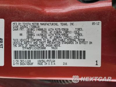 Zdjęcie 13 z 13 samochodu: 2012 TOYOTA TUNDRA CREWMAX LIMITED VIN:5TFHW5F11CX253080 - miniatura