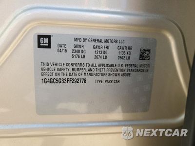 Zdjęcie 12 z 14 samochodu: 2015 BUICK LACROSSE VIN:1G4GC5G33FF292778 - miniatura