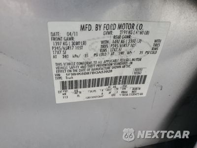 Zdjęcie 13 z 13 samochodu: 2011 FORD EXPLORER VIN:1FMHK8B87BGA53928 - miniatura