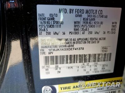 Zdjęcie 14 z 14 samochodu: 2013 FORD EXPEDITION EL LIMITED VIN:1FMJK1K5XDEF41378 - miniatura