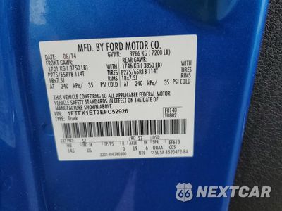 Zdjęcie 14 z 14 samochodu: 2014 FORD F150 SUPER CAB VIN:1FTFX1ET3EFC52926 - miniatura