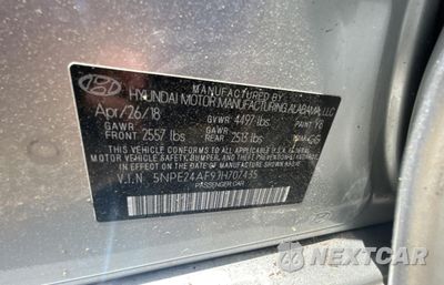Zdjęcie 10 z 11 samochodu: 2018 HYUNDAI SONATA SE VIN:5NPE24AF9JH707435 - miniatura