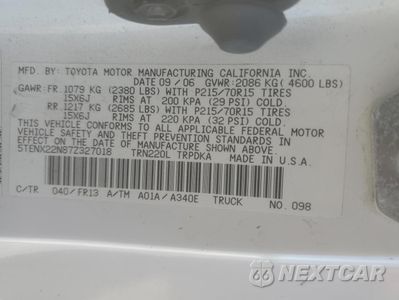 Zdjęcie 12 z 12 samochodu: 2007 TOYOTA TACOMA VIN:5TENX22N87Z327018 - miniatura