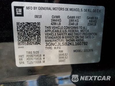 Zdjęcie 13 z 13 samochodu: 2019 CHEVROLET TRAX 1LT VIN:3GNCJLSB2KL160792 - miniatura