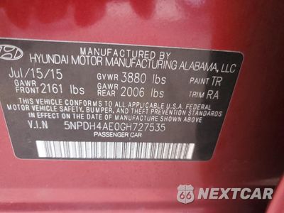 Zdjęcie 12 z 12 samochodu: 2016 HYUNDAI ELANTRA SE VIN:5NPDH4AE0GH727535 - miniatura