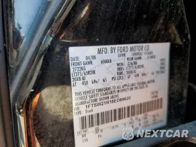 Zdjęcie 10 z 10 samochodu: 2008 FORD F250 SUPER DUTY VIN:1FTSW21R18ED89620 - miniatura