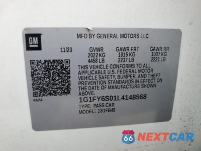 Zdjęcie 14 z 14 samochodu: 2020 CHEVROLET BOLT EV LT VIN:1G1FY6S01L4148568 - miniatura