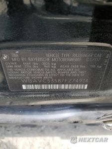 Zdjęcie 12 z 12 samochodu: 2007 BMW 328 I SULEV VIN:WBAVC53587FZ74914 - miniatura