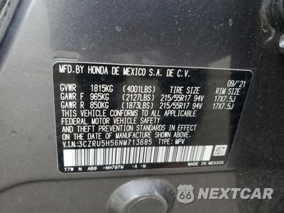 Zdjęcie 14 z 15 samochodu: 2022 HONDA HR-V EX VIN:3CZRU5H56NM713685 - miniatura