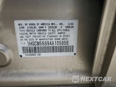 Zdjęcie 12 z 14 samochodu: 2004 HONDA ACCORD EX VIN:1HGCM56894A105858 - miniatura