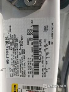 Zdjęcie 12 z 13 samochodu: 2019 FORD FUSION SE VIN:3FA6P0LU8KR124885 - miniatura
