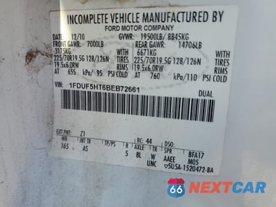 Zdjęcie 13 z 13 samochodu: 2011 FORD F550 SUPER DUTY VIN:1FDUF5HT6BEB72661 - miniatura