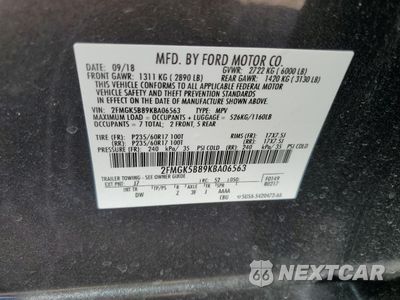 Zdjęcie 12 z 13 samochodu: 2019 FORD FLEX SE VIN:2FMGK5B89KBA06563 - miniatura