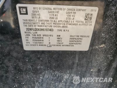 Zdjęcie 15 z 15 samochodu: 2017 CHEVROLET EQUINOX PREMIER VIN:2GNFLGEK9H6187463 - miniatura