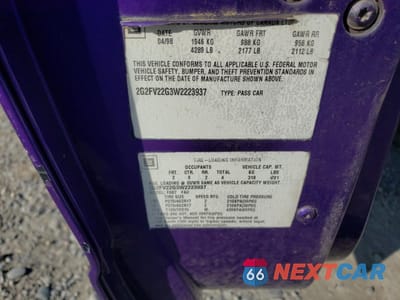 Zdjęcie 12 z 12 samochodu: 1998 PONTIAC FIREBIRD FORMULA VIN:2G2FV22G3W2223937 - miniatura