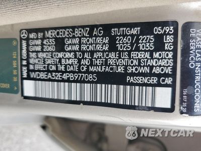 Zdjęcie 12 z 12 samochodu: 1993 MERCEDES-BENZ 300 E VIN:WDBEA32E4PB977085 - miniatura